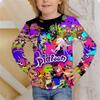 Children's Graffiti Design 3D Digital Printing Girl Fun Fashion Round Neck Long Sleeve T-shirt