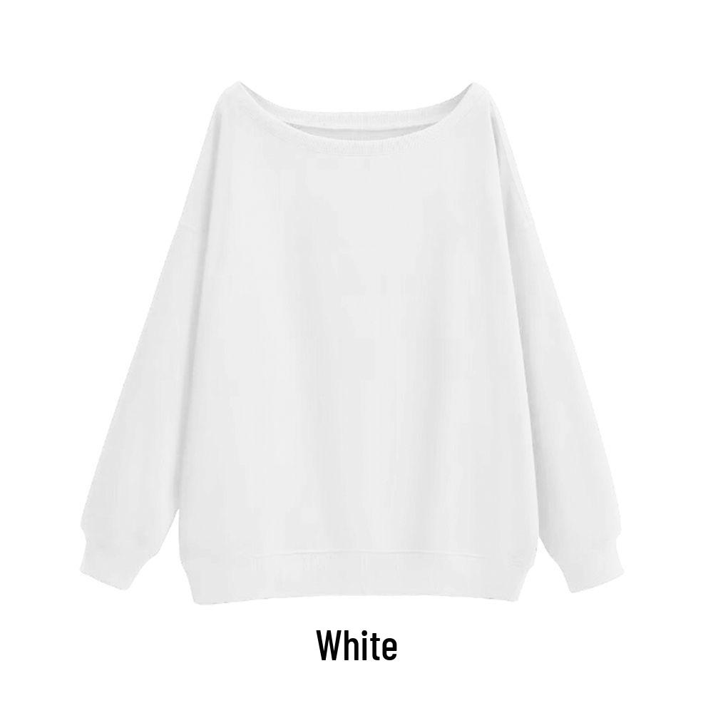 Women's Oversized One-Shoulder American Street Style Hoodie for Spring/Autumn