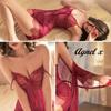 Sexy Lingerie Inner Underwear Nightwear One Piece Setup X026 Wine [Agnel x] See-Through Women's (S, Red)
