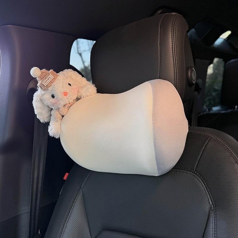Little Rabbit Car Universal Headrest and Lumbar Support Memory Foam Cervical and Lumbar Spine Support Car Headrest Back Cushion