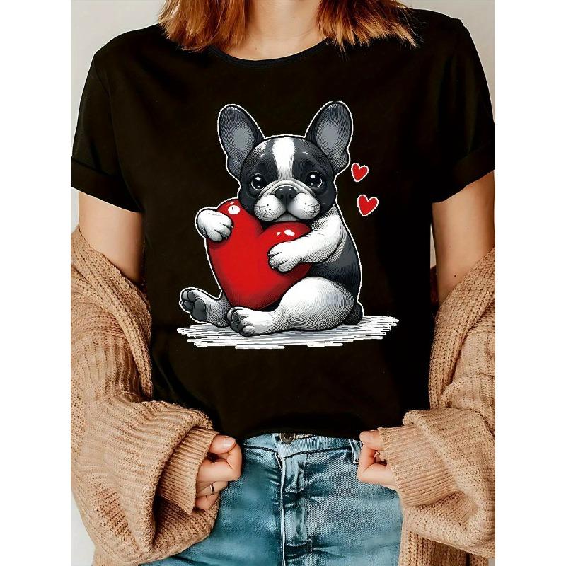 European size Women's Casual Short Sleeve Round Neck T-Shirt Suitable for Spring Summer Fall - Soft Stretch Blouse