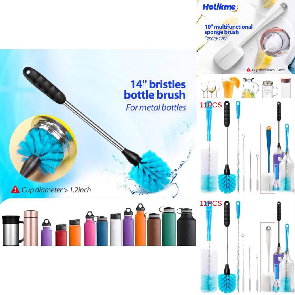 Pp Material Narrow Bottle Brush Cleaning Kit For Home Water Bottle And Pipe Maintenance