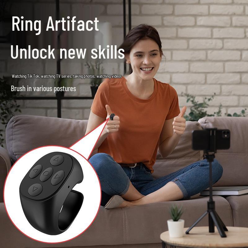 Douyin Bluetooth Selfie Ring & Remote Page Turner with Touch Screen Control