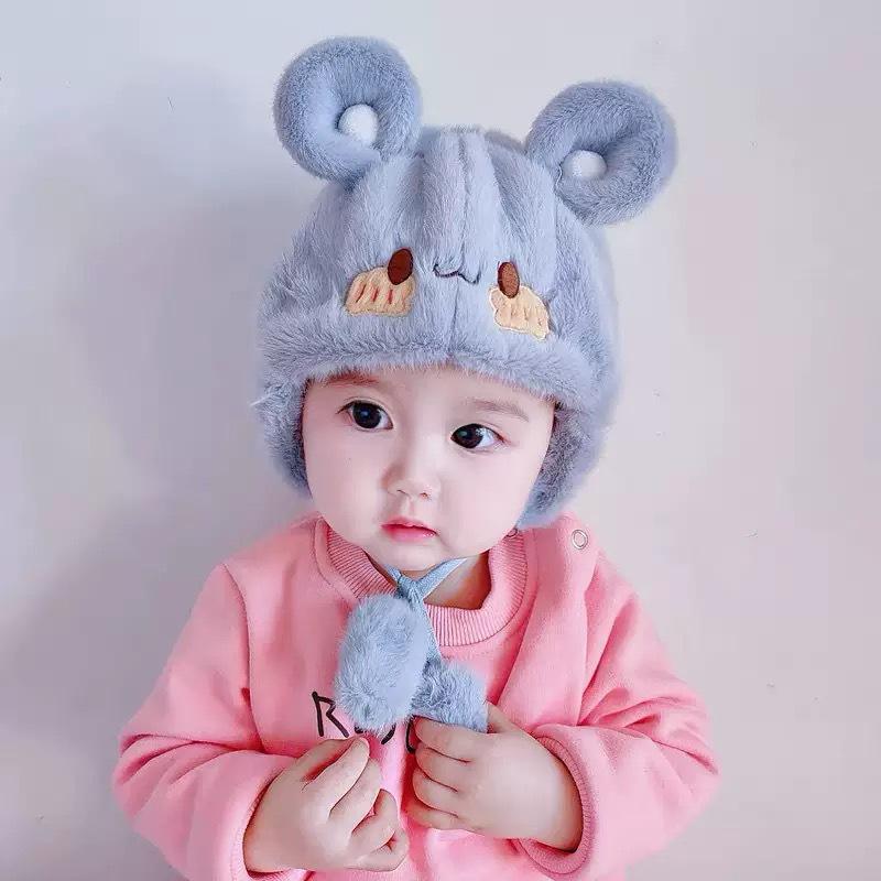 Unisex Baby Plush Ear Protection Hat - Cute & Warm Autumn/Winter Children's Pullover Hat
