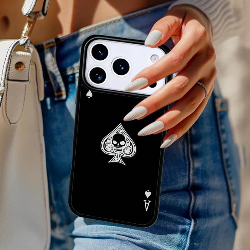 Ace of Spades Poker soft Phone Case For iPhone 17 Air 14 15 13 12 Max Cover For Apple 14 15 16 16e 11 Pro Max Plus Coque