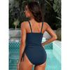 CHARMLEAKS Ribbed One Piece Swimsuit Women Tie Side 1 Piece Bathing Suit High Cut Monokini Sexy Swimwear