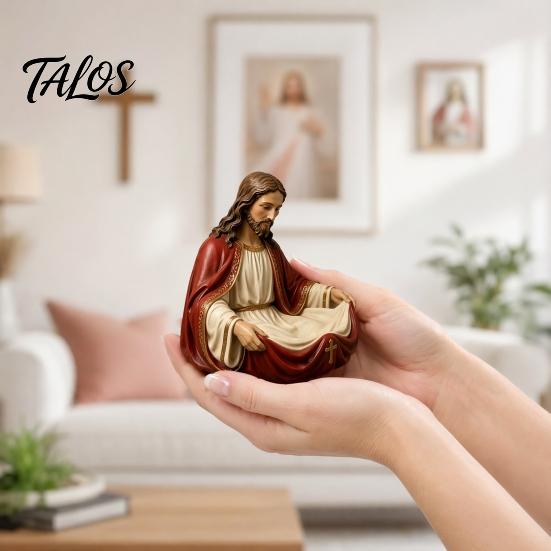 Jewelry Storage Box, with Jesus or Virgin Design Religious Tray, Compact Multi-Use Faith Atmosphere Jewelry Holder, for Prayer Beads Crystal Ores