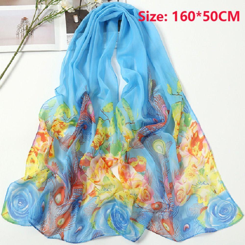 Accessories Head Wrap Silk Scarf Ladies Chiffon Scarf Summer Beach Sarong Scarf Beach Shawl