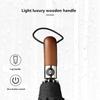 Light Luxury Fully Automatic Wooden Handle 10 Bone Reinforced Windproof Umbrella Men's Advertising Business Gift Umbrella