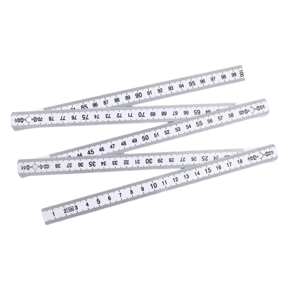Lightweight Wooden Folding Ruler 2M Extended Plastic Ruler 1M Metric Scale Measuring Stick Drawing Tools