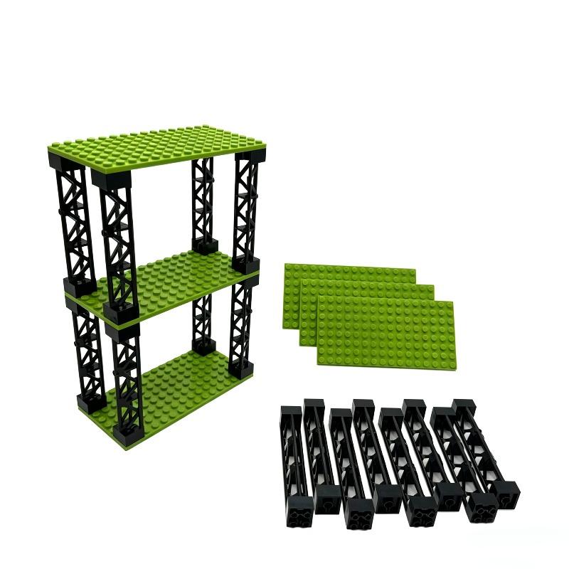 Building block double-deck military observation platform DIY parking lot 8x16 small particle double-sided floor support column