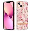 For iPhone 15 Case IMD IML Flower Pattern Electroplated TPU Back Cover