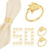 50/100Pc Napkin Rings Gold Table Napkins Holder Reusable Napkin Ring Holder Exquisite Napkins Ring Set for Hotel Home Decoration