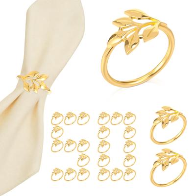 50/100Pc Napkin Rings Gold Table Napkins Holder Reusable Napkin Ring Holder Exquisite Napkins Ring Set for Hotel Home Decoration