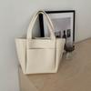 Litchi Pattern Soft PU Leather Tote Bag for Women Large Capacity Zippered Shoulder Shopper