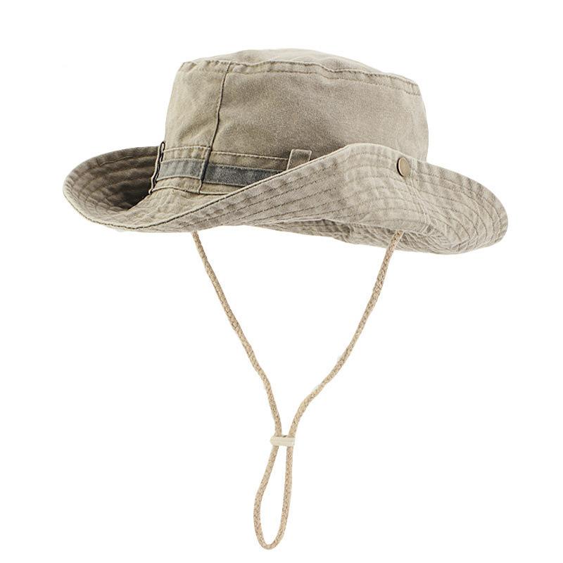 Spring and Summer New Splicing Big Eaves Washed Old Fishing Mountaineering Hat Men's Outdoor Travel Sun Protection Sun Hat Women