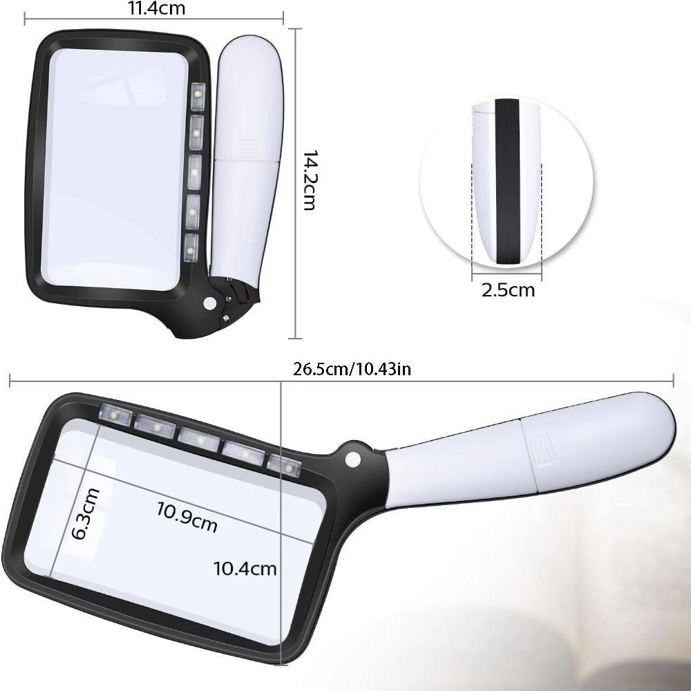 Lupa se 5 LED světly Zvětšení 3x Stmívatelná funkce Lupa Ergonomie 2 režimy 3X Lupa