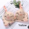 Five-color One-piece Bra Gathered Adjustable Shoulder Strap Four Rows Of Buckles Without Steel Support Printed Bra
