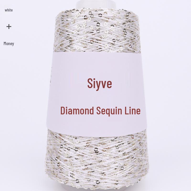 Filato di paillettes Siyue 2mm - Lana tessuta a mano per progetti fai da te (100 grammi)