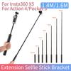 1.4M 1.6M Panoramic Tripod Selfie Stick for Action Cameras Metal Invisible Extended Edition Scalable Monopod Extension Pole