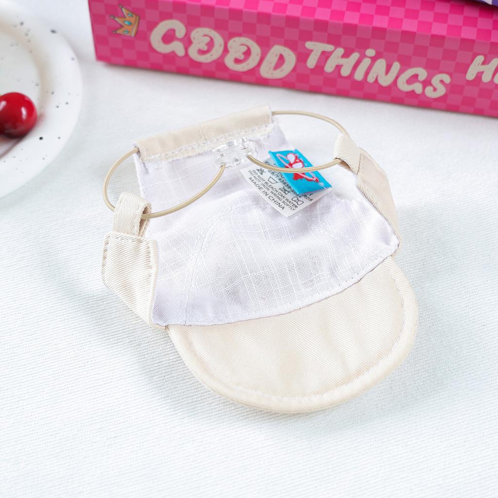 Dog Sun Hat with Ear Holes, Dog Cat Sunglasses Baseball Cap Adjustable Puppy Sunbonnet Headdress Beach Visor Hat for Puppies