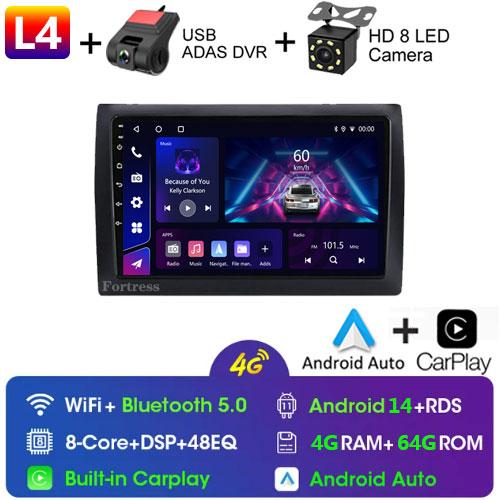 Radio 8GB+128GB 4G Android 13 pentru Fiat Stilo 2002 2003 2004-2010 Player Multimedia stereo pentru masina Carplay Navigatie GPS Auto 2DIN