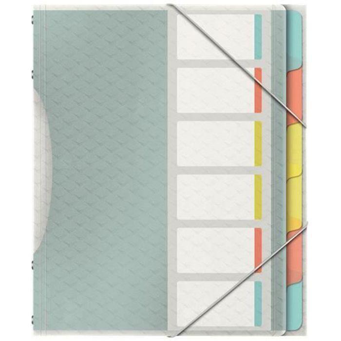 Trieur A4 - Esselte - Colour'Breeze - 6 intercalaires - Polypropylène - Couleurs vives naturelles