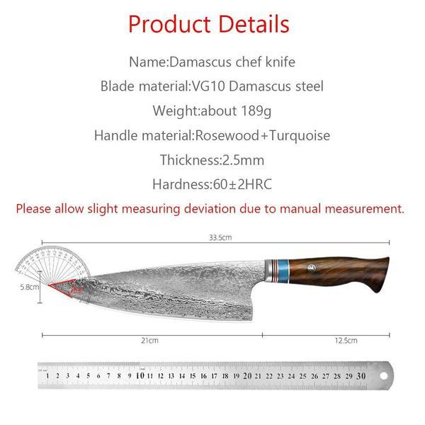 Butcher Knives Chef Knife VG10 Damascus Steel Kitchen Chef Knives Utility Cooking Tools