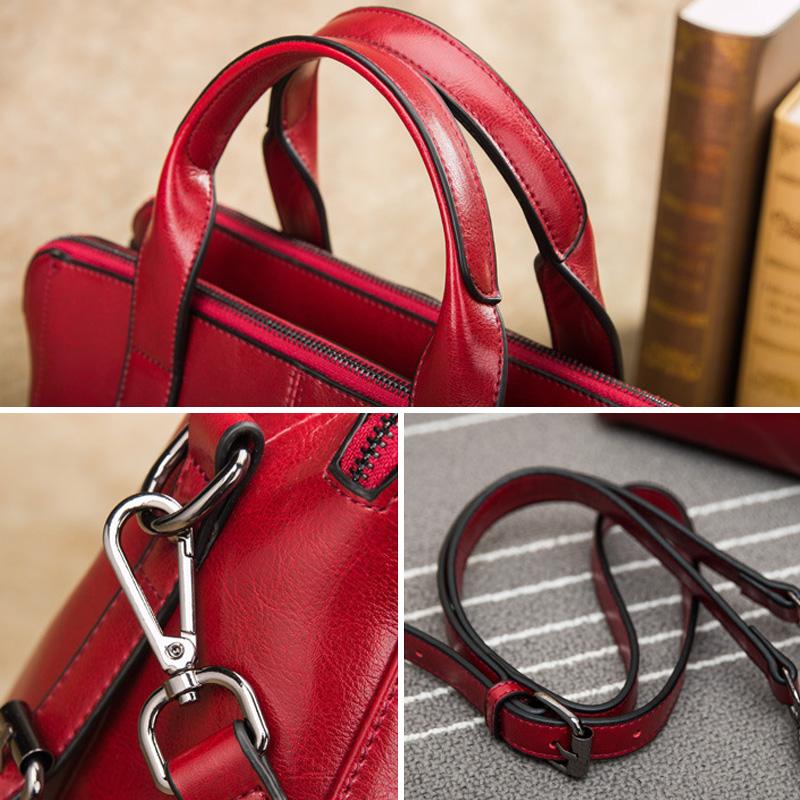 Echtes Leder Damen Tote Bags Luxus Handtaschen Doppelreißverschluss Design Damen Umhängetaschen Designer Echte Rindsleder Handtaschen Sac A Main