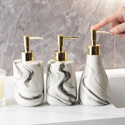 Basit Mürekkep Seramik Taşınabilir Losyon Şişesi Banyo Aksesuarları Şampuan Nem Şişesi Altın Basmalı Sabunluk Ev Dekorasyonu