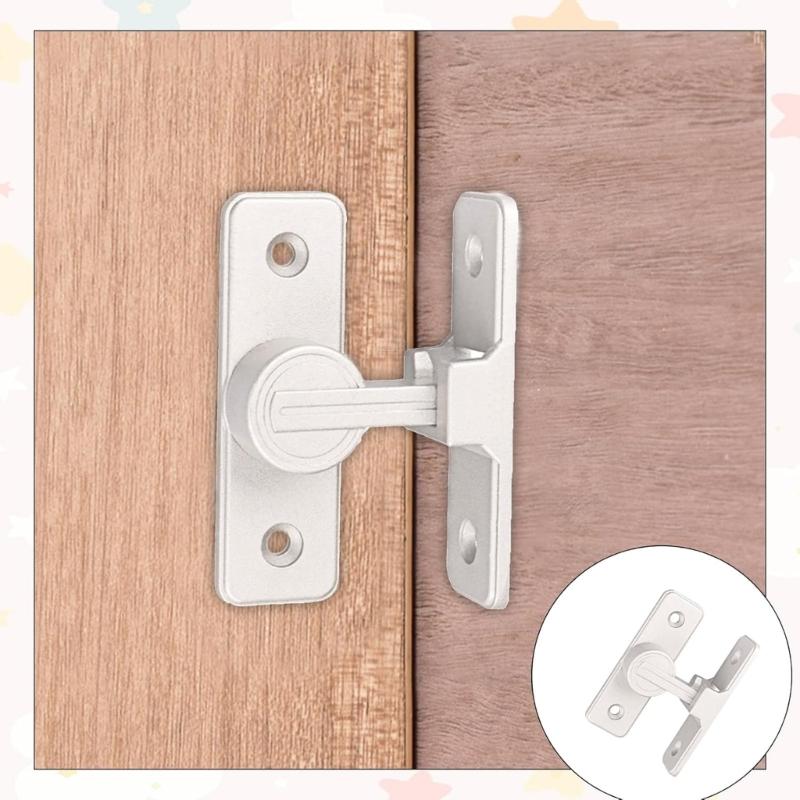 Metal Sliding Door Lock with Fluorescent Feature Secure 90 Degree Latches Stable Sliding Door Latches Lock Simple Installs