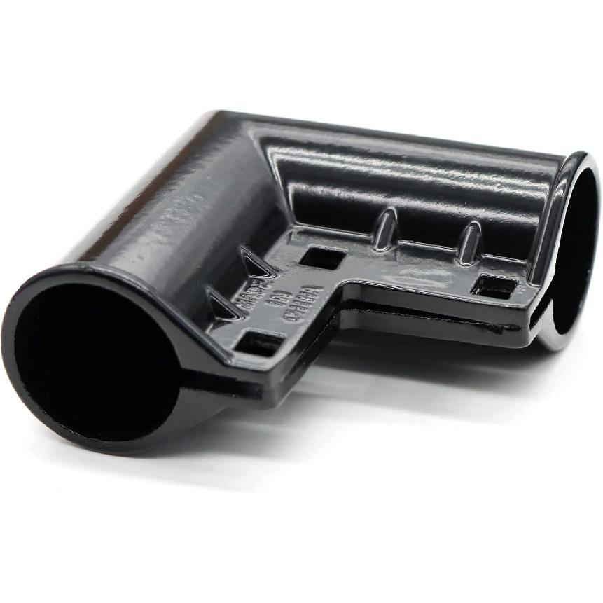 Black 4 Packs Aluminum Chain Link Fence Gate Corners, Gate Elbow with 90 Degree Angle Design for 1-3/8" x 1-3/8" Outdoor Diameter Pipe, Pressed Gate