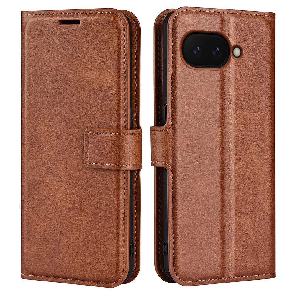 For Google Pixel 9a Stand Case Anti-Scratch Calf Texture Leather Phone Cover