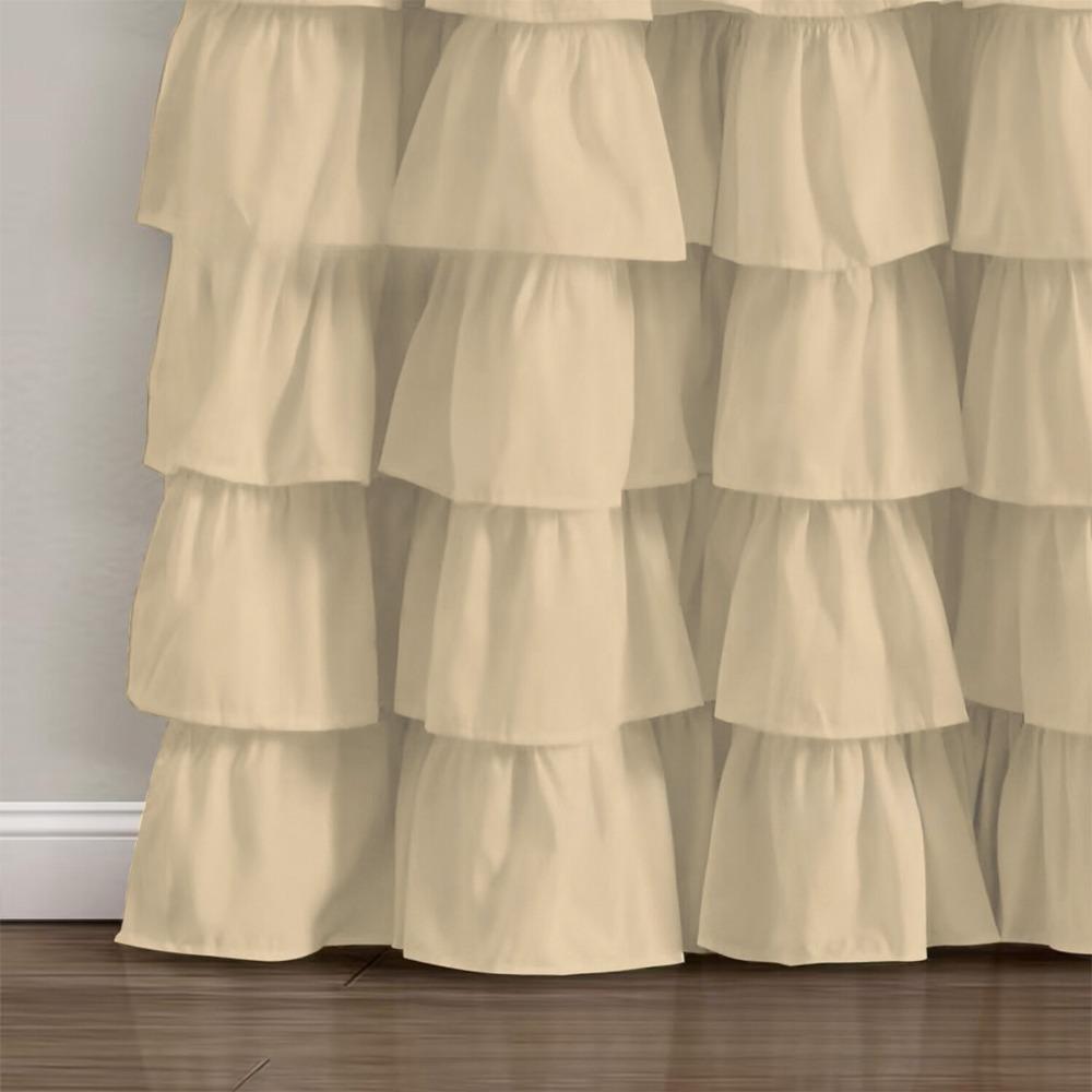 

2pcs Romantic Pastoral Multi-Layer Ruffled Half-Blackout Outdoor Curtains,with Top Rod Pocket,Suitable ForDoor Curtains,Bedrooms W132xH160cm&Rod Pocket&1 panel абрикосовый