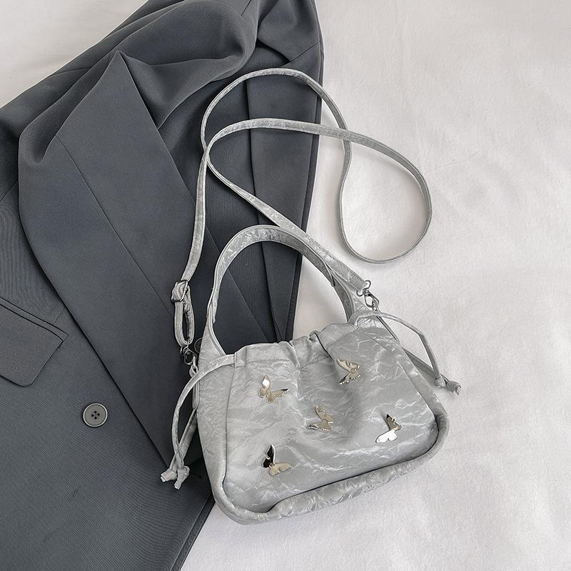 Chain Bucket Bag Women's 2025 New Niche Design Crossbody Bag Fashion Folded Bag