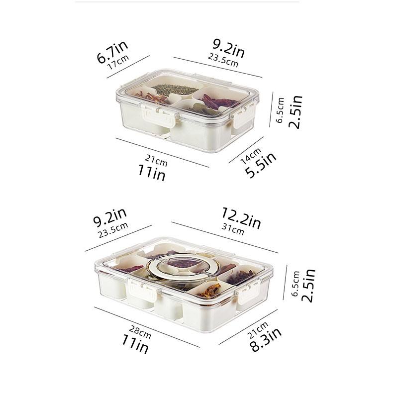 

Портативный восьмисекционный контейнер для хранения специй, герметичная банка для кухонных приправ, контейнер для хранения в холодильнике большой вместимости 4grid бежевый