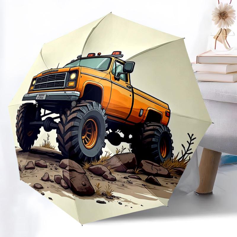

1pc Monster Truck Adventure Automatic Folding Umbrella Durable Iron Frame,All Seasons Home Travel Outdoor Multifunctional Umbrella yy251115148
