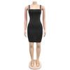C7197 Women's Sexy Spaghetti Strap Bodycon Mini Dress with Hot Drill Details
