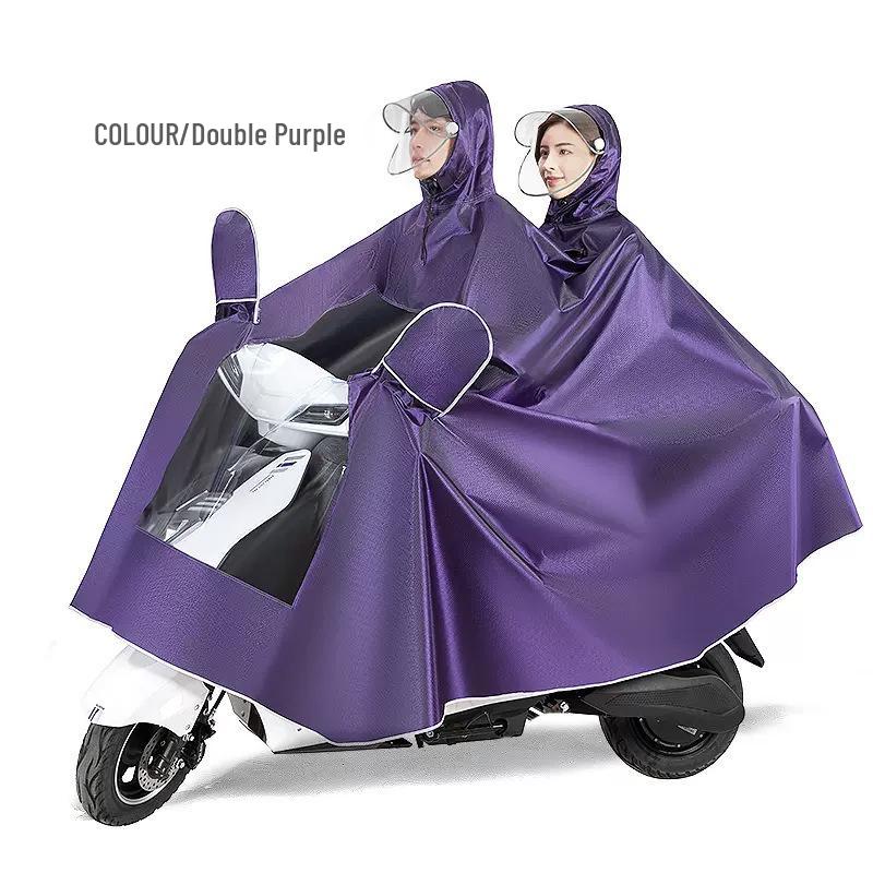 Men's Waterproof Electric Vehicle Poncho: Extra Thick, Anti-Storm, Enlarged for Motorcycles and Battery Cars