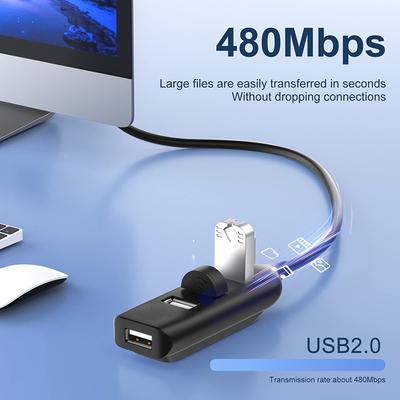 4 Port High Speed Usb Hub With Cable Mini Usb Splitter Hub Usb 2.0 Hub Portable Adapter Universal For Laptop Notebook