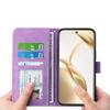 DIERFENG DF-03 For Honor 400 Pro 5G (Global) Case Lines Imprint Wallet Leather Phone Cover with Wrist Strap