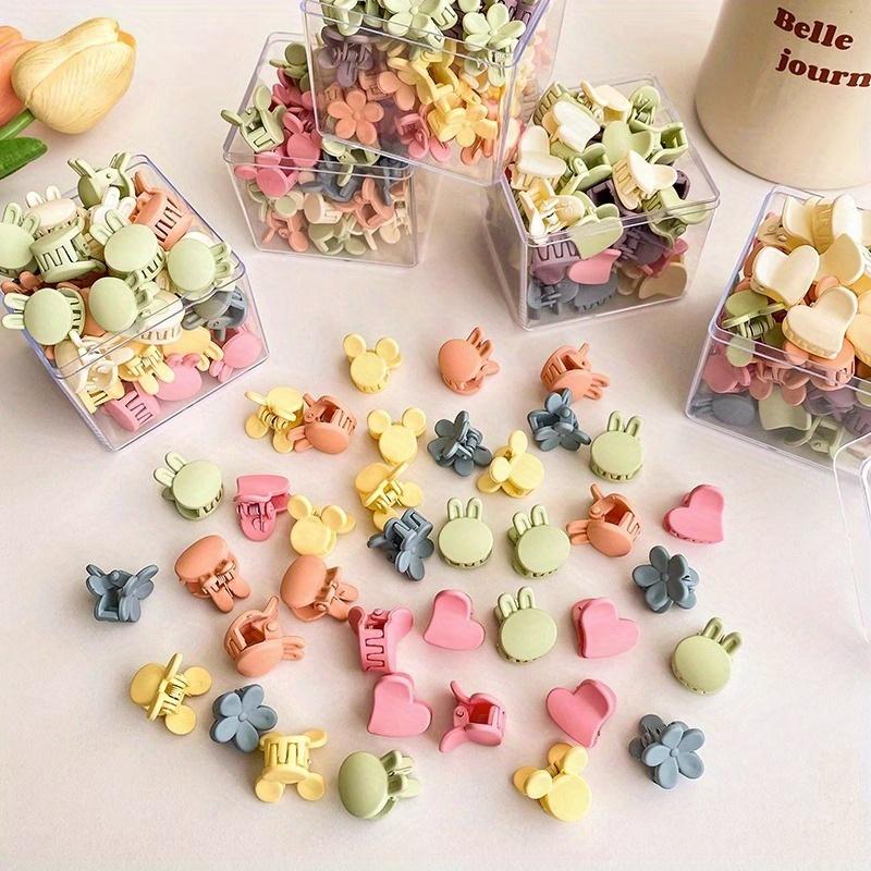 1 Box of Random Color Cute Colorful Hair Clips Female Forehead Princess Hair Clip Bangs Clip Mini Small Hair Clip Headwear Yellow