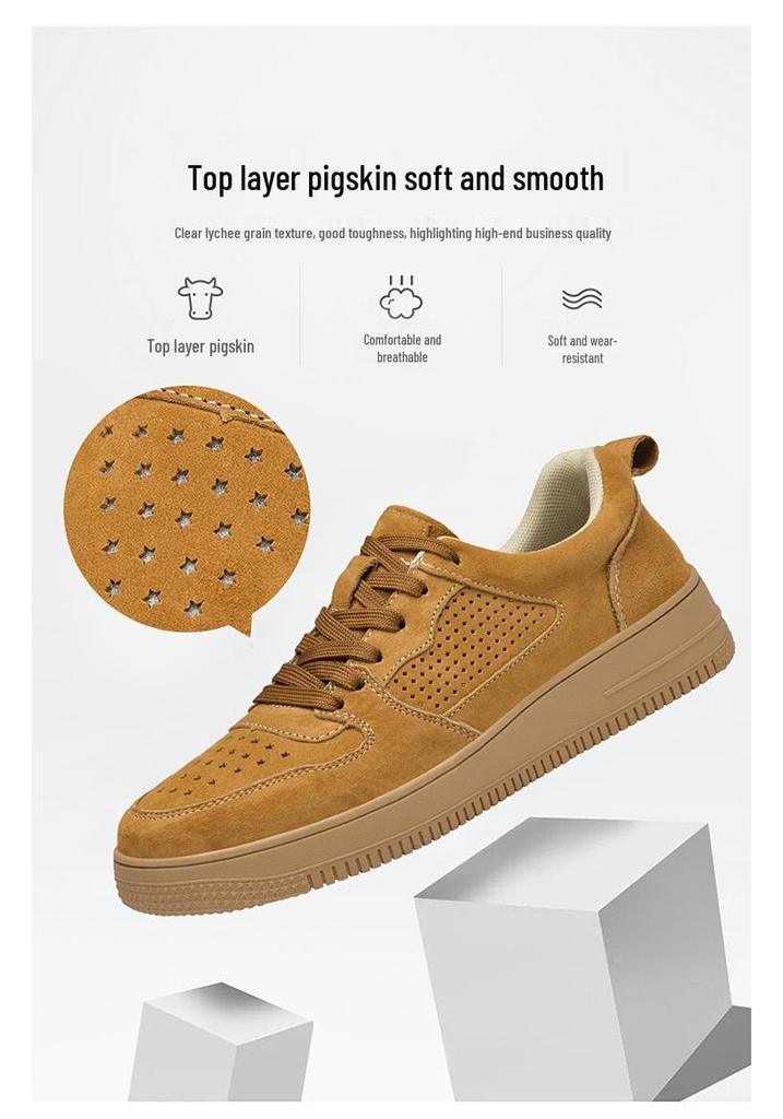 Men's Spring Low-Top Breathable Suede Retro Sneakers - Large Size Casual Shoes