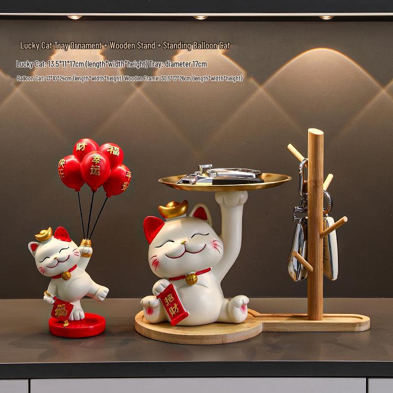 Cat Figurine - Perfect for Home Entry, Living Room, Wine Cabinet, or Shoe Cabinet Decoration; Ideal Housewarming Gift