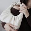Niche design cloud bag  armpit bag  pleated handbag  fashionable and trendy hand-held cow horn high-end bag