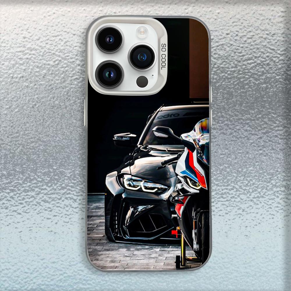 Custodia per Telefono B-Bmwes Moto S1000rr Per iPhone 16,15,14,13,12,11,Mini,Pro,MAX Bianca Opaca Cover Antiurto