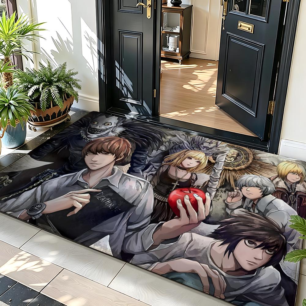 anime D-Death N-Note Floor Mat Soft Flannel Floor Mat Suitable for Entryways, Living Rooms, Bedrooms, and Bathrooms