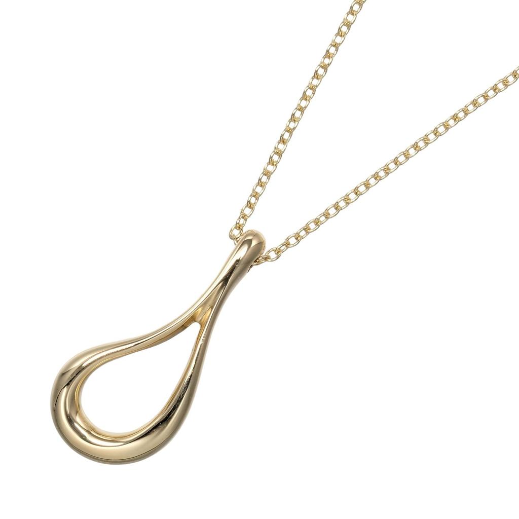 TIFFANY&Co. open teardrop Necklace K18 yellow gold 2g Women Used