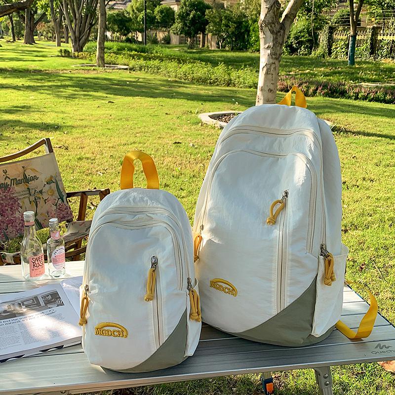 Color Block Schoolbag Women's Backpack Large Capacity Student Travel Backpack