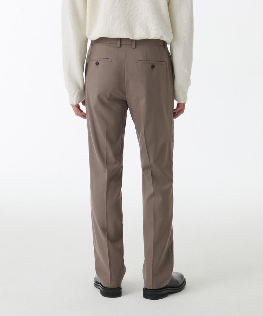 MUSINSA STANDARD Wool Semi-Wide Hidden Elastic Waist Slacks [Dusty Beige]